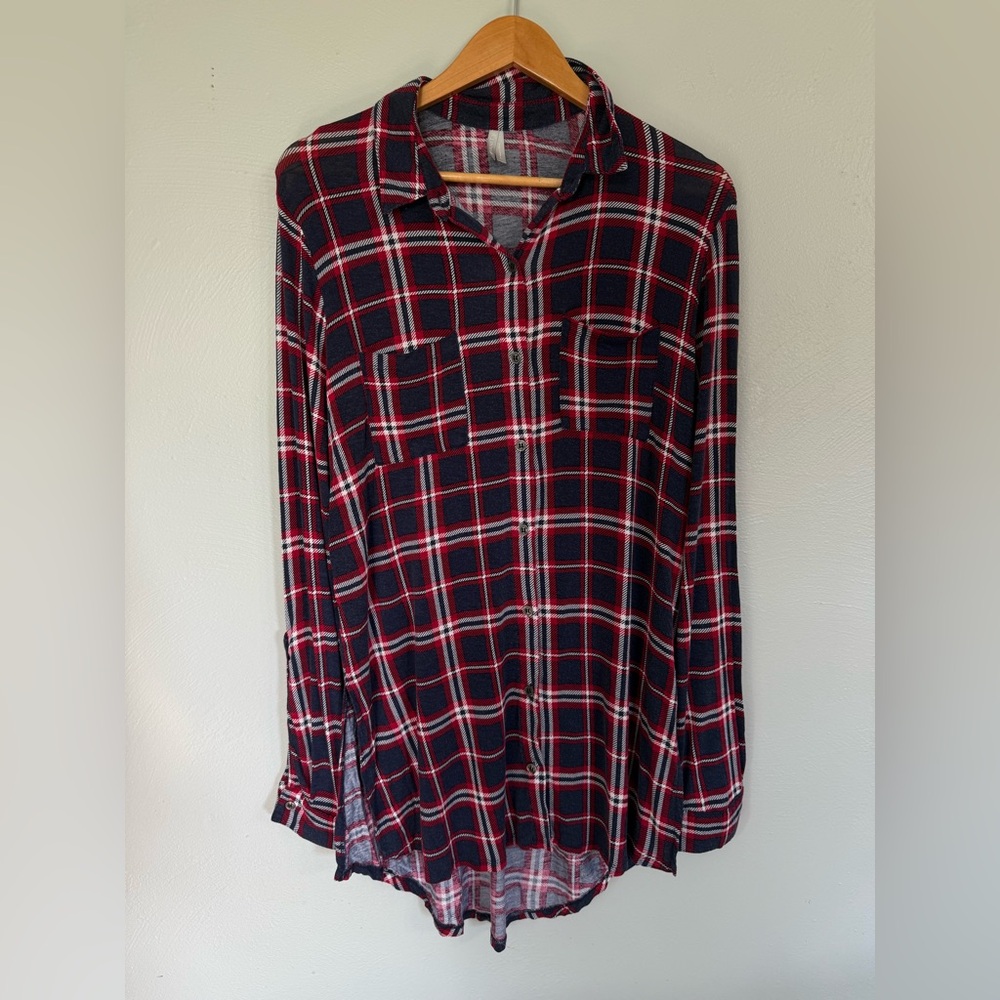 VANITY Red and Blue Plaid Flannel